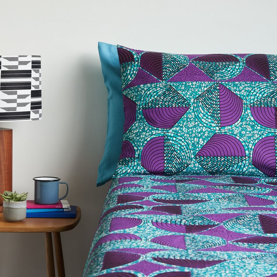 PRE-ORDER African Print Duvet Set - Purple Teardrop added by Spoak Member