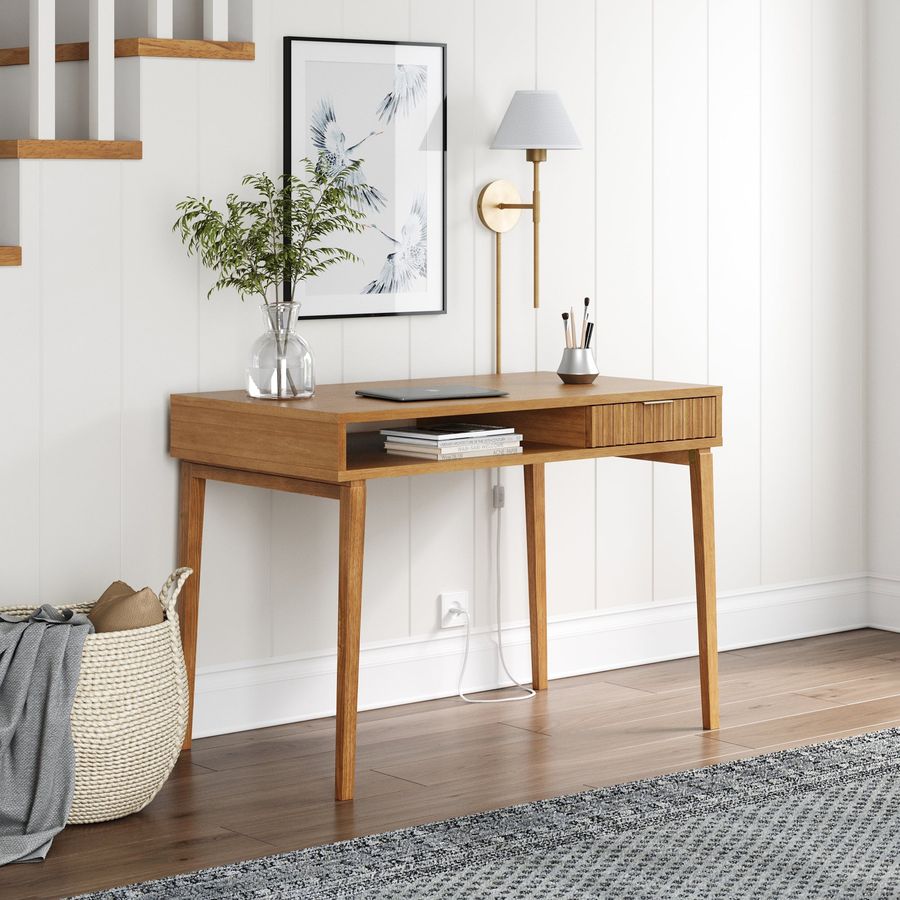 Mid-Century Modern Fluted Desk with Drawer added by Spoak Member