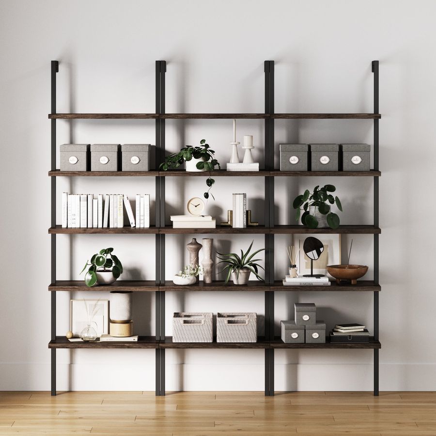 5-Shelf Ladder Wall Bookshelves Nutmeg (Set of 3) added by Spoak Member