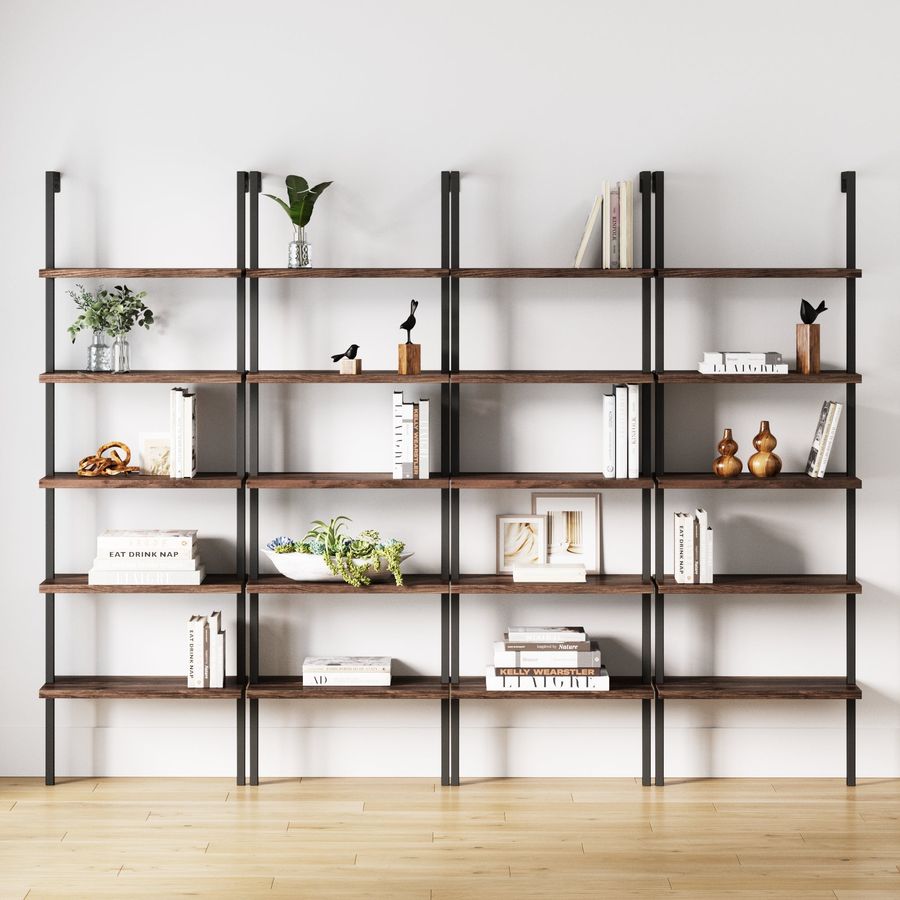 5-Shelf Ladder Wall Bookshelves Nutmeg (Set of 4) added by Spoak Member