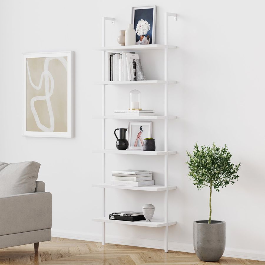 6-Shelf Ladder Bookshelf White added by Spoak Member