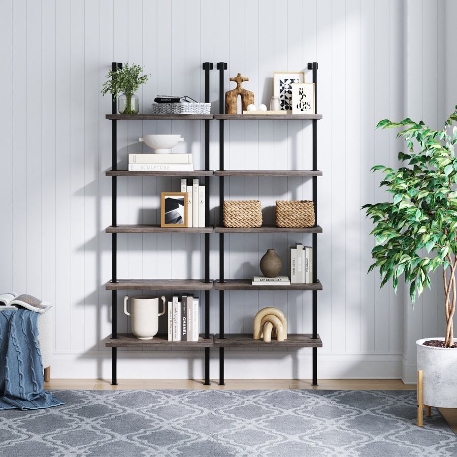 5-Shelf Ladder Bookshelf Gray Oak (Set of 2) added by Spoak Member