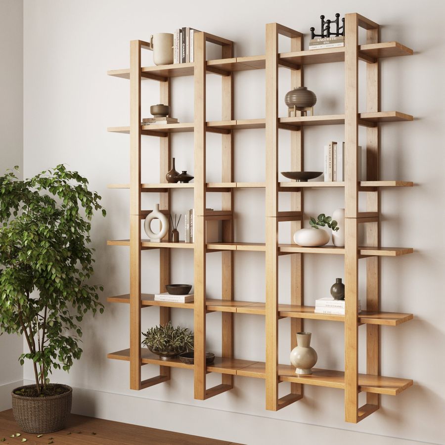 Solid Wood Wall Shelves Warm Pine (Set of 4) added by Spoak Member