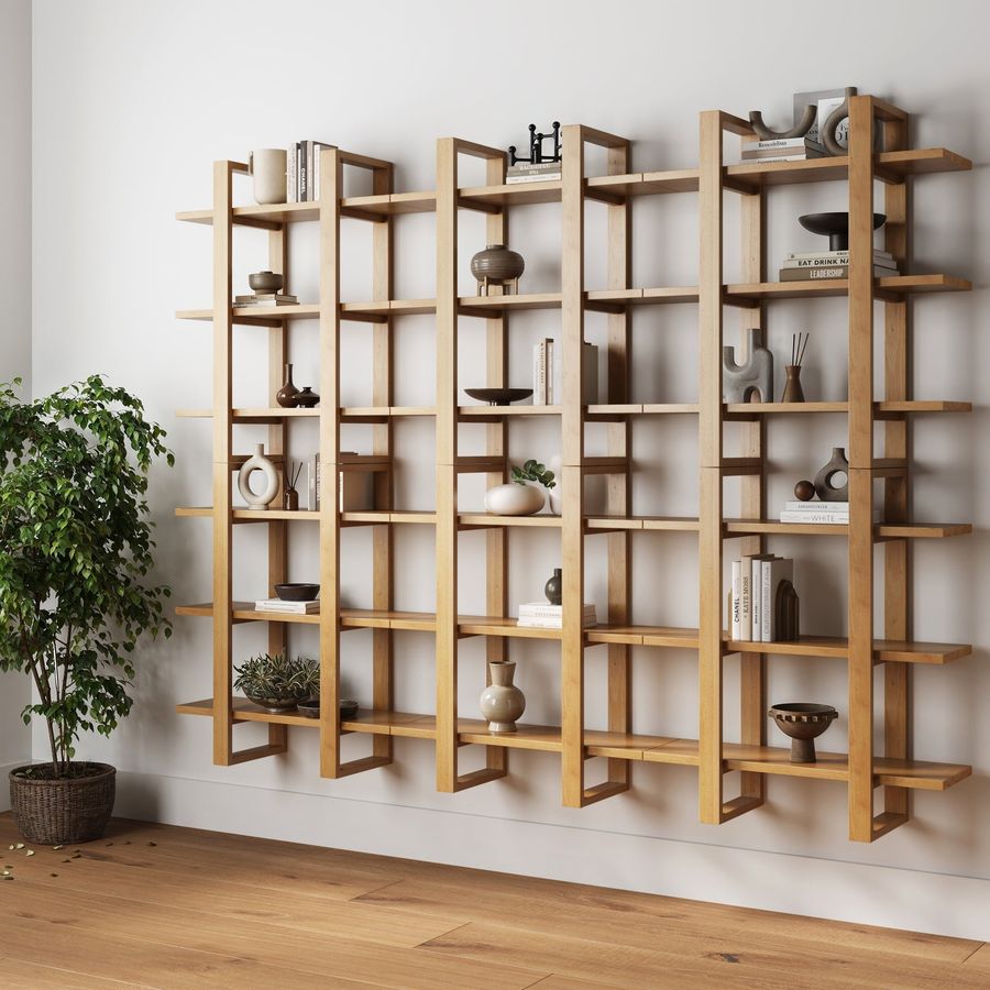 Solid Wood Wall Shelves Warm Pine (Set of 6) added by Spoak Member