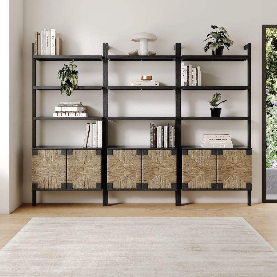 Seagrass Wall Bookshelves with Doors Black (Set of 3) added by Spoak Member