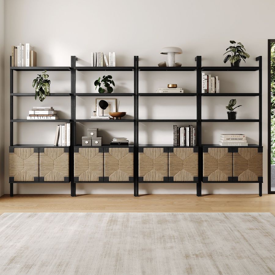 Seagrass Wall Bookshelves with Doors Black (Set of 4) added by Spoak Member