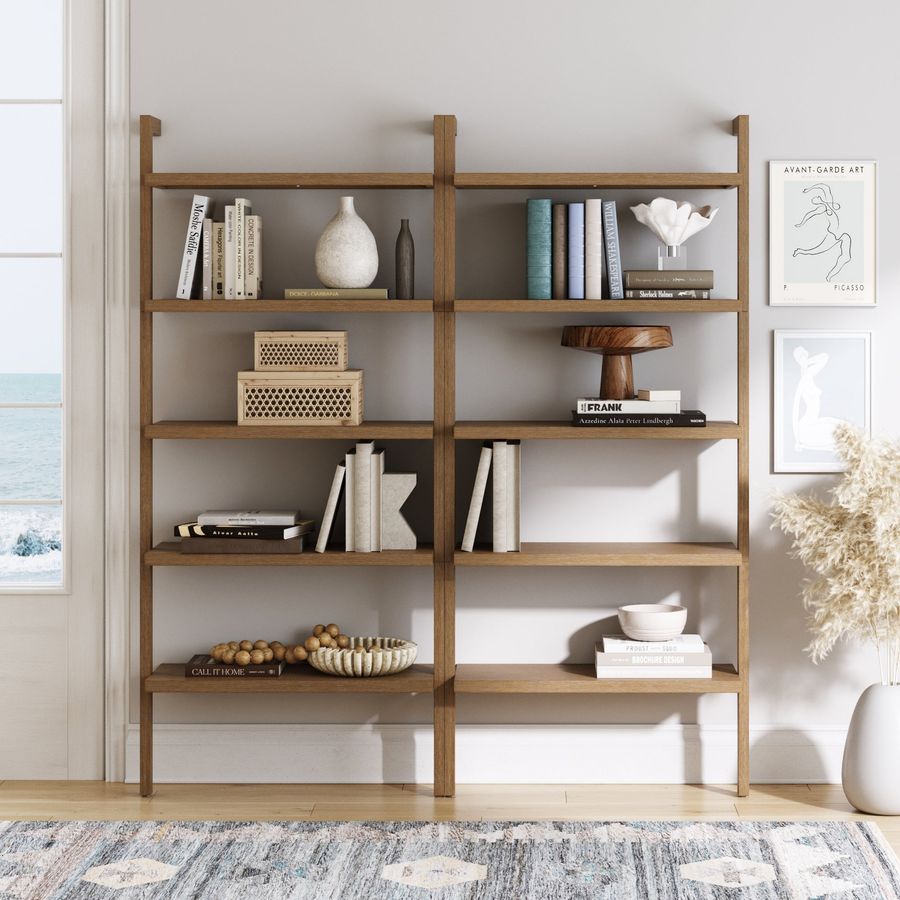 Wood Wall Bookshelves Light Brown (Set of 2) added by Spoak Member