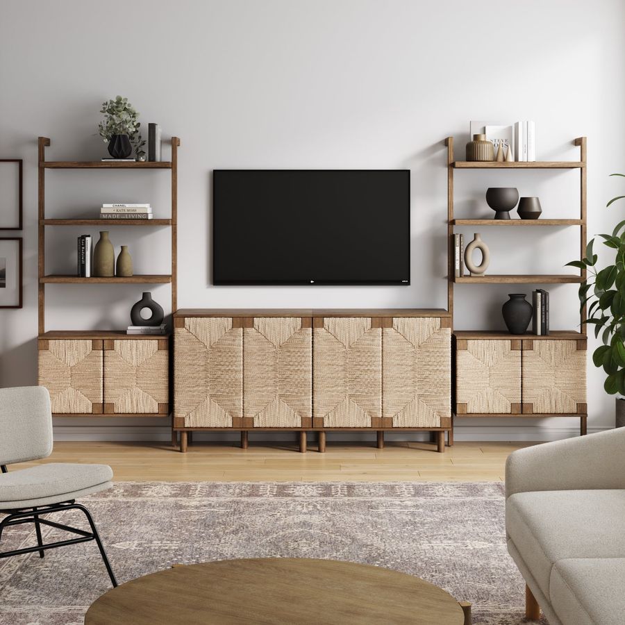 Seagrass TV Wall Unit Dark Brown (2 Cabinets) added by Spoak Member