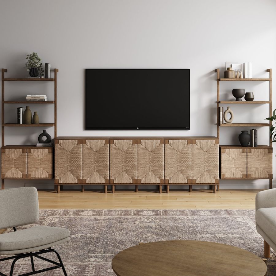 Boho Seagrass Entertainment Center (3 Cabinets) added by Spoak Member