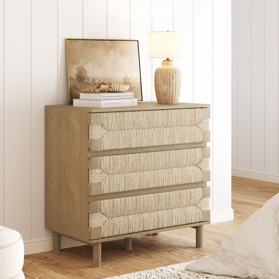 Boho Seagrass 3-Drawer Dresser Light Brown added by Spoak Member