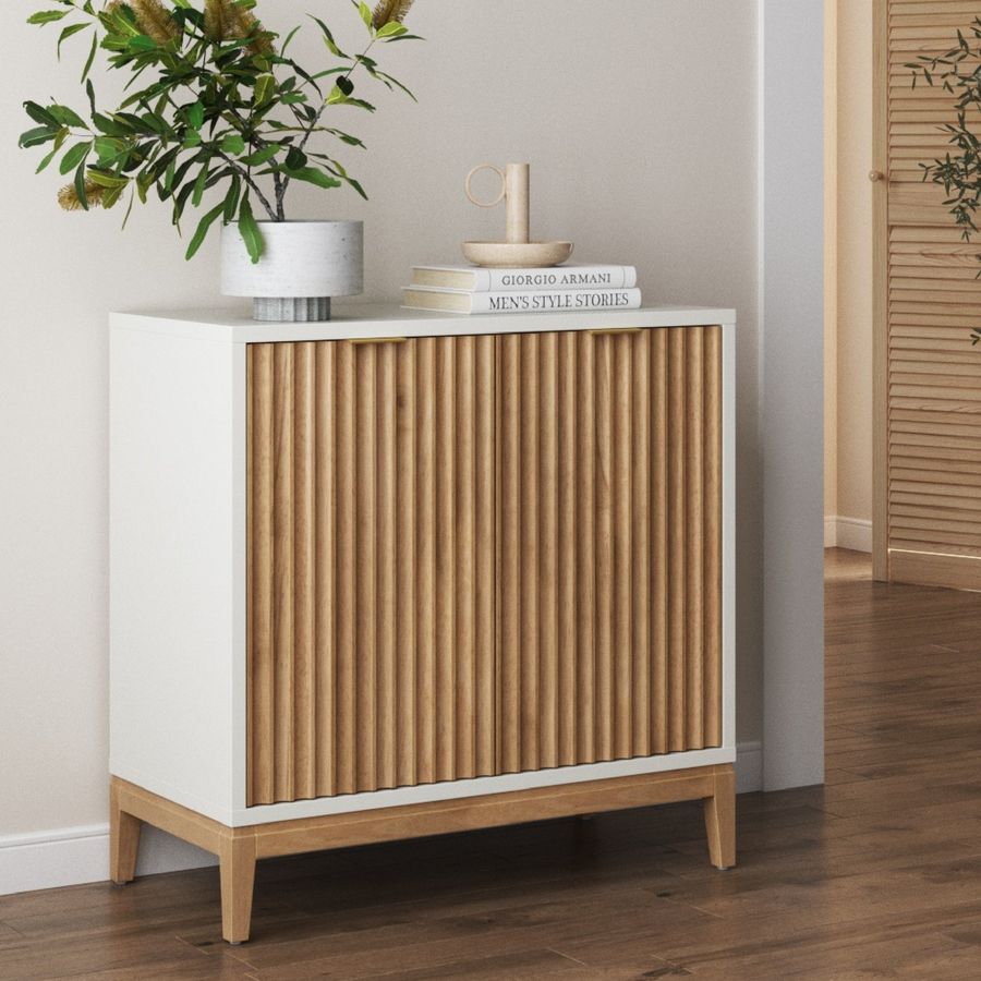 Mid-Century Fluted Storage Cabinet White added by Spoak Member