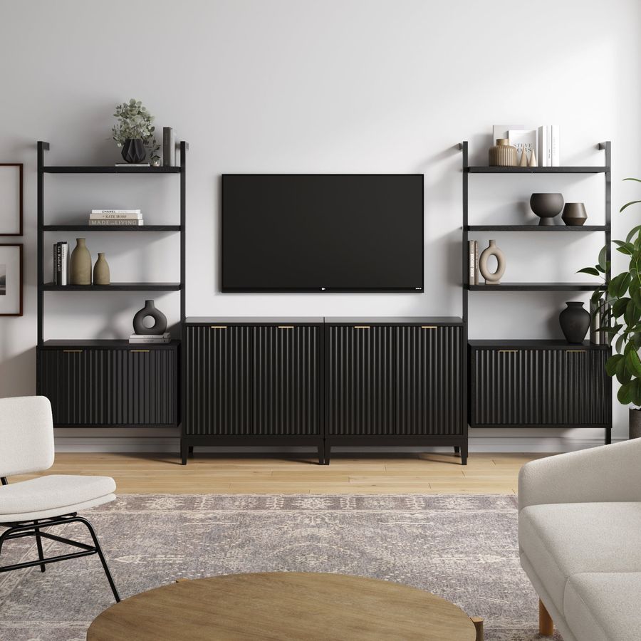 Solid Wood Fluted Entertainment Center (2 Cabinets) added by Spoak Member