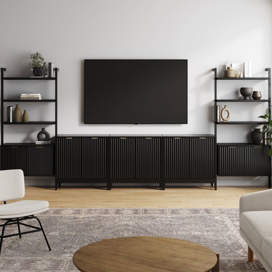 Solid Wood Fluted Entertainment Center (3 Cabinets) added by Spoak Member