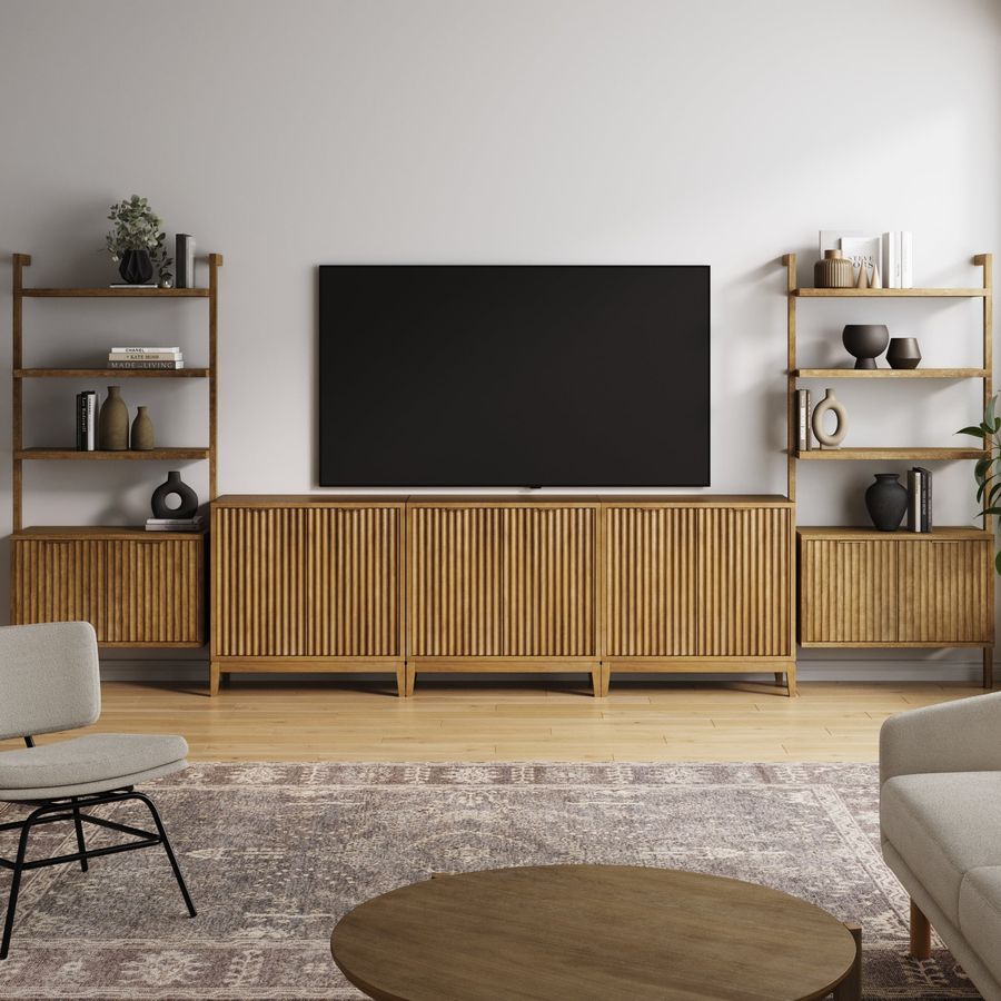 Mid-Century Entertainment Center Light Brown (3 Cabinets) added by Spoak Member