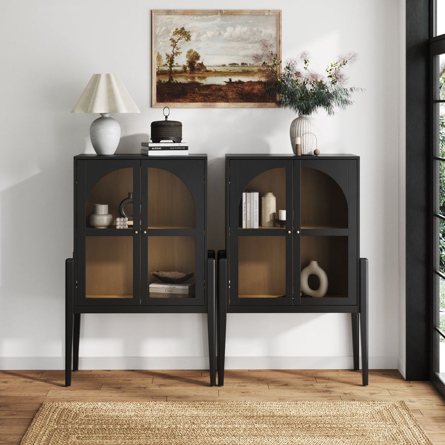 Arched Glass Door Storage Cabinets (Set of 2) added by Spoak Member