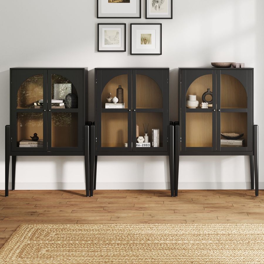 Arched Glass Door Storage Cabinets (Set of 3) added by Spoak Member