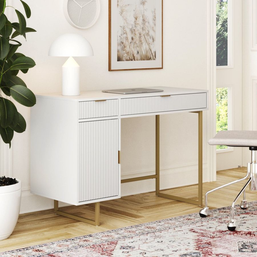 Mid-Century Fluted Storage Vanity Desk added by Spoak Member