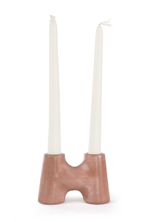 "H" Style  Nordic Concrete Candle Holder - Brown (Set of 2) added by Spoak Member