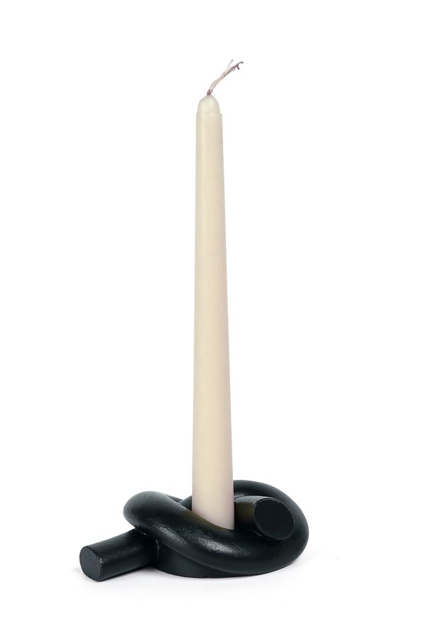 Aesthetic Style Knot Concrete Candle Holder -Black added by Spoak Member
