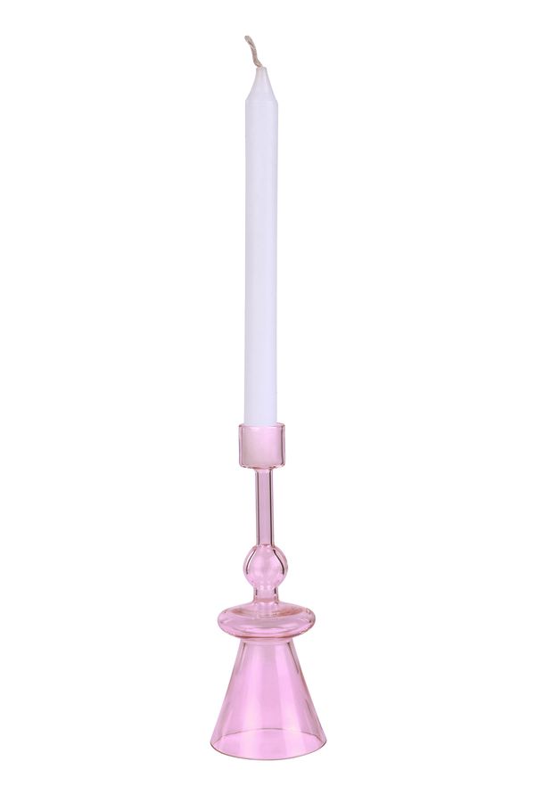 Glass Candle Holder- Pink,  7 x 2.3 Inches (Set of 4) added by Spoak Member