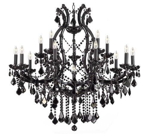 Jet Black Chandelier Crystal Lighting Chandeliers 37X38 - J10-Black/26079/15+1 added by Lauren Houston