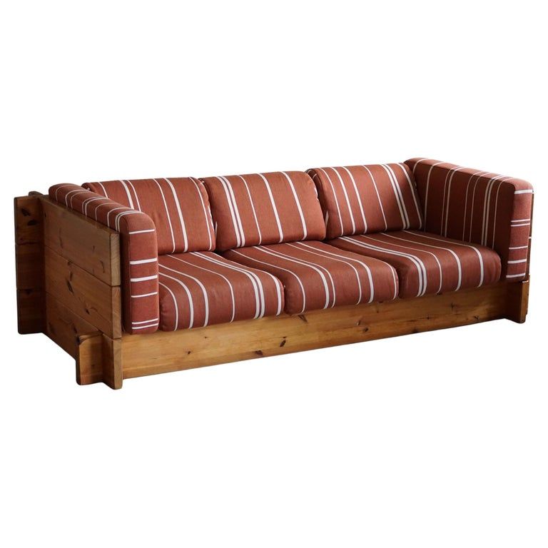 Swedish Modern, Three-Seater Brutalist Sofa in Pine, Stockaryd Stolefabrik, 1970 added by Paige Thompson