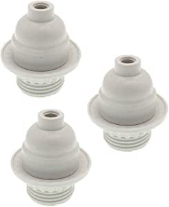 Phenolic Medium Base Light Socket,3 Pack TWDRTDD White Period Style E26 E27 Edison Retro Pendant Lamp Holder (White,Thread and Ring) added by courtney white