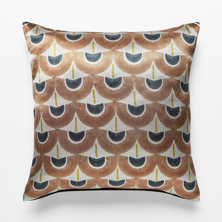 20" Fan Blockprint Pillow with Down-Alternative Insert + Reviews | CB2 added by Sheri Johnson