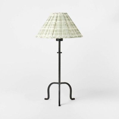 Metal Table Lamp with Pleated Plaid Shade Black - Threshold™ designed with Studio McGee added by Patricia Foody