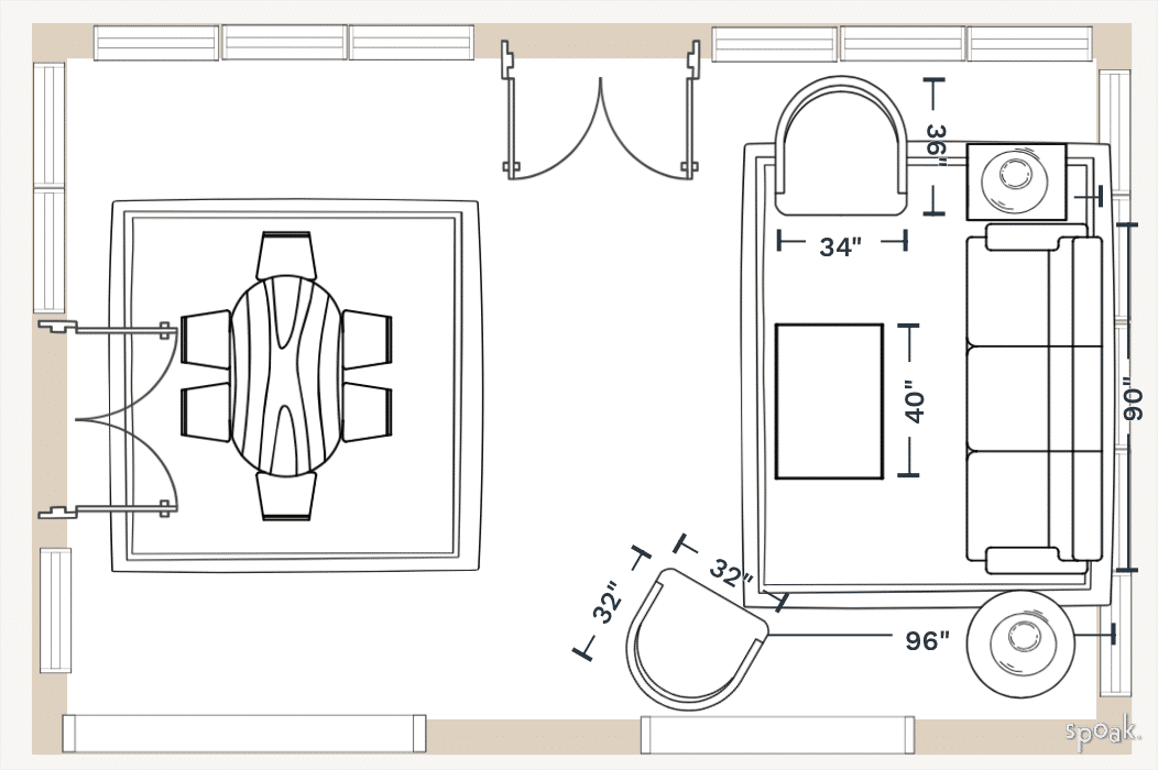 Living Room Layout designed by Caroline Stevenson