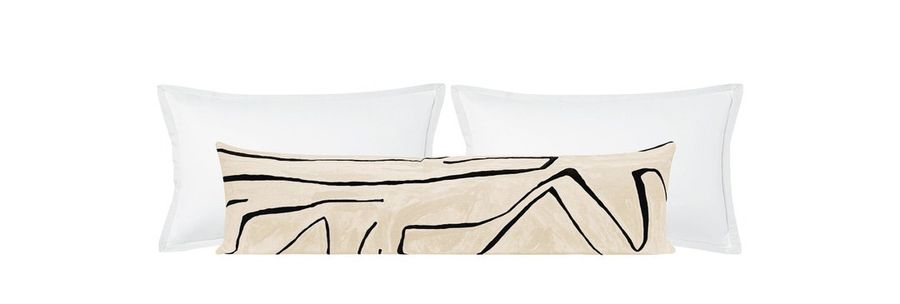 The XL Lumbar : Graffito // Linen Onyx Cream Pillow Lee - Etsy added by Morgan Hatch