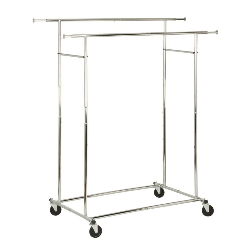 Dual Bar Adjustable Rolling Garment Rack, Chrome added by Katie Bowen