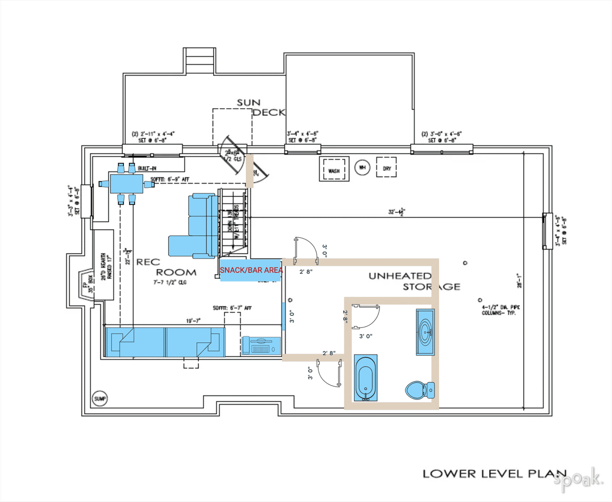 Basement Floor Plan designed by Sarah O'Dea