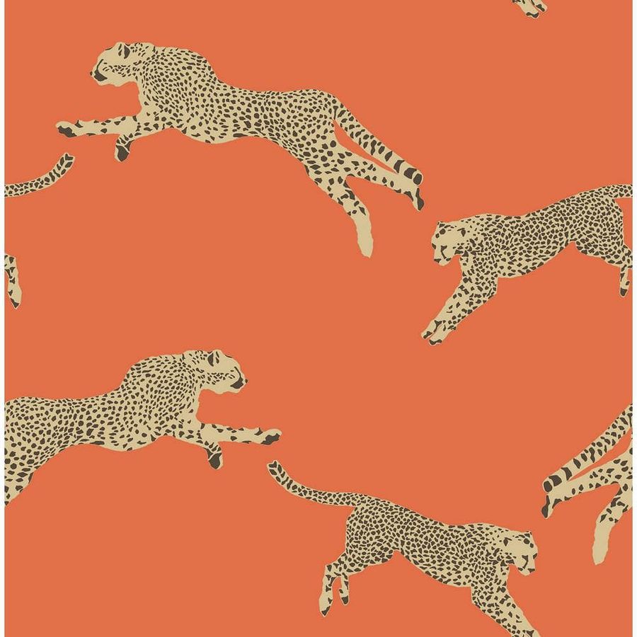 Scalamandre Clementine Leaping Cheetah Vinyl Peel and Stick Wallpaper Roll SCS4275 - The Home Depot added by Roxanne Patterson