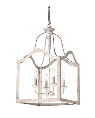 Edvivi Rita 4-Light Antique White Farmhouse Led; Dry rated Chandelier added by Jamie Gallagher
