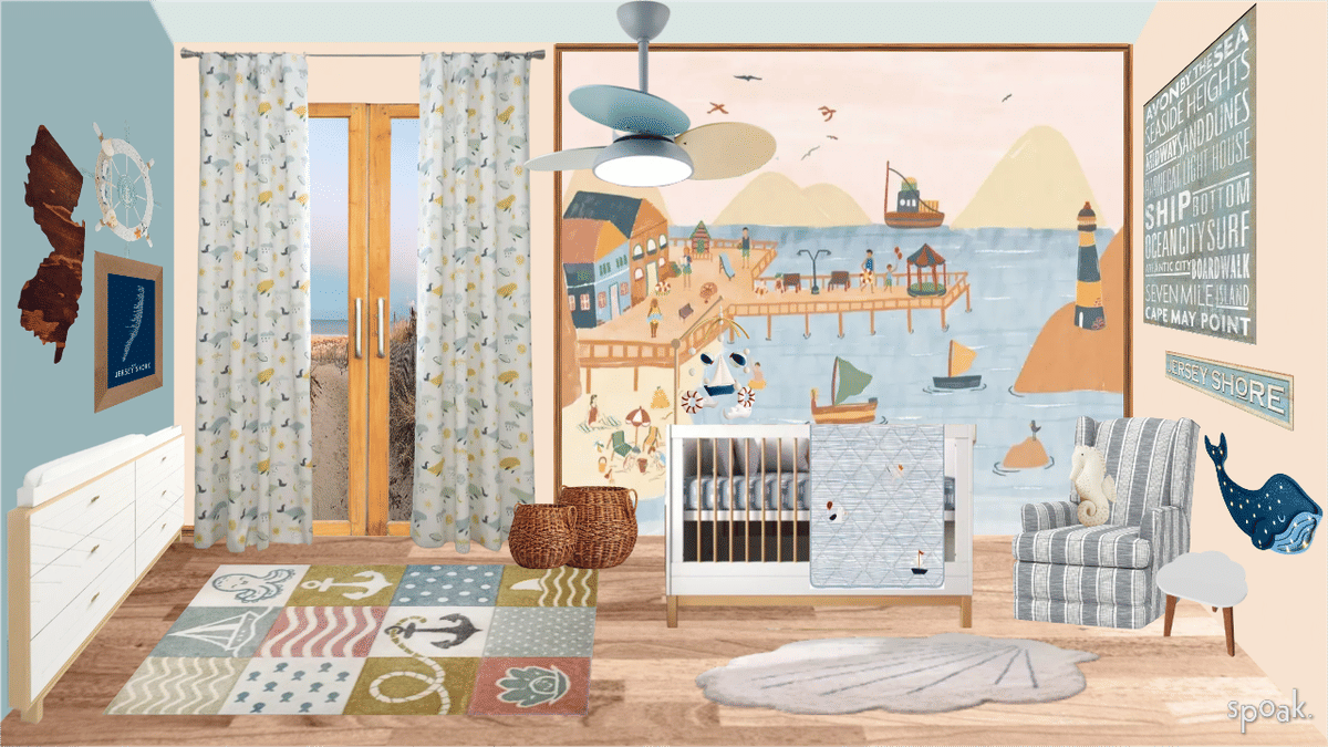 Coastal Nursery Inspo designed by Angela Grueso