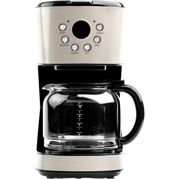 Haden Retro Style 12 Cup Programmable Home Coffee Maker Machine W/ Carafe, Putty added by sallie tyler