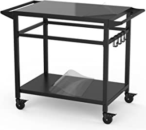 20"x 32" Double-Shelf Movable Grill Table, Two Tablecloths Included, Outdoor BBQ Table, Multifunctional Outdoor Kitchen Cart added by Spoak Member