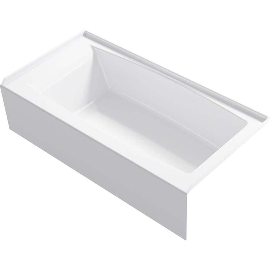 KOHLER Elm brook 60 in. x 30.25 in. Soaking Bathtub with Right-Hand Drain in White K-R23217-RA-0 - The Home Depot added by Brooke Schwartz