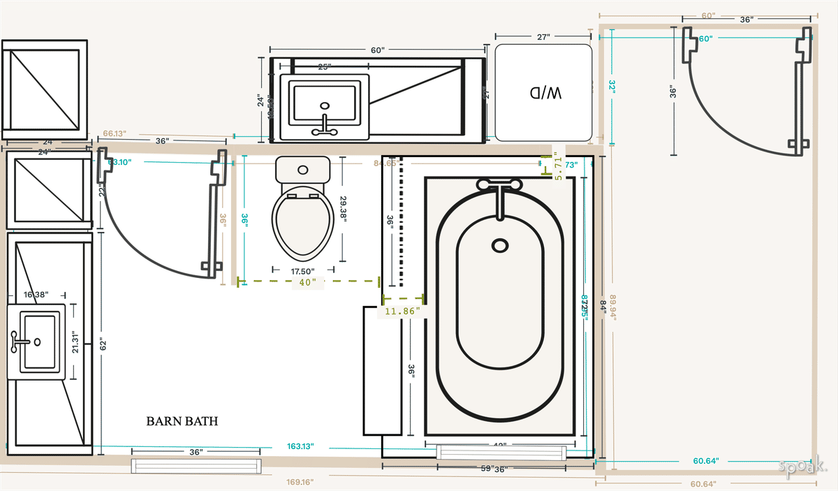 Jack And Jill Bathroom Floor Plan designed by Tom Smith
