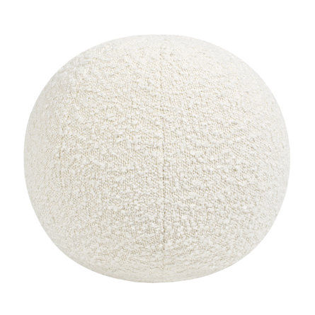 Jennifer Taylor Luna 12" Round Sphere Accent Ball Throw Pillow, Ivory White Boucle | Wayfair added by Emborah Jollie