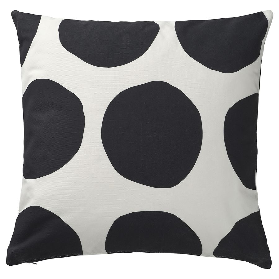 BLÅMUNKAR Cushion cover - white/black/dot pattern 50x50 cm added by Zoom Inns