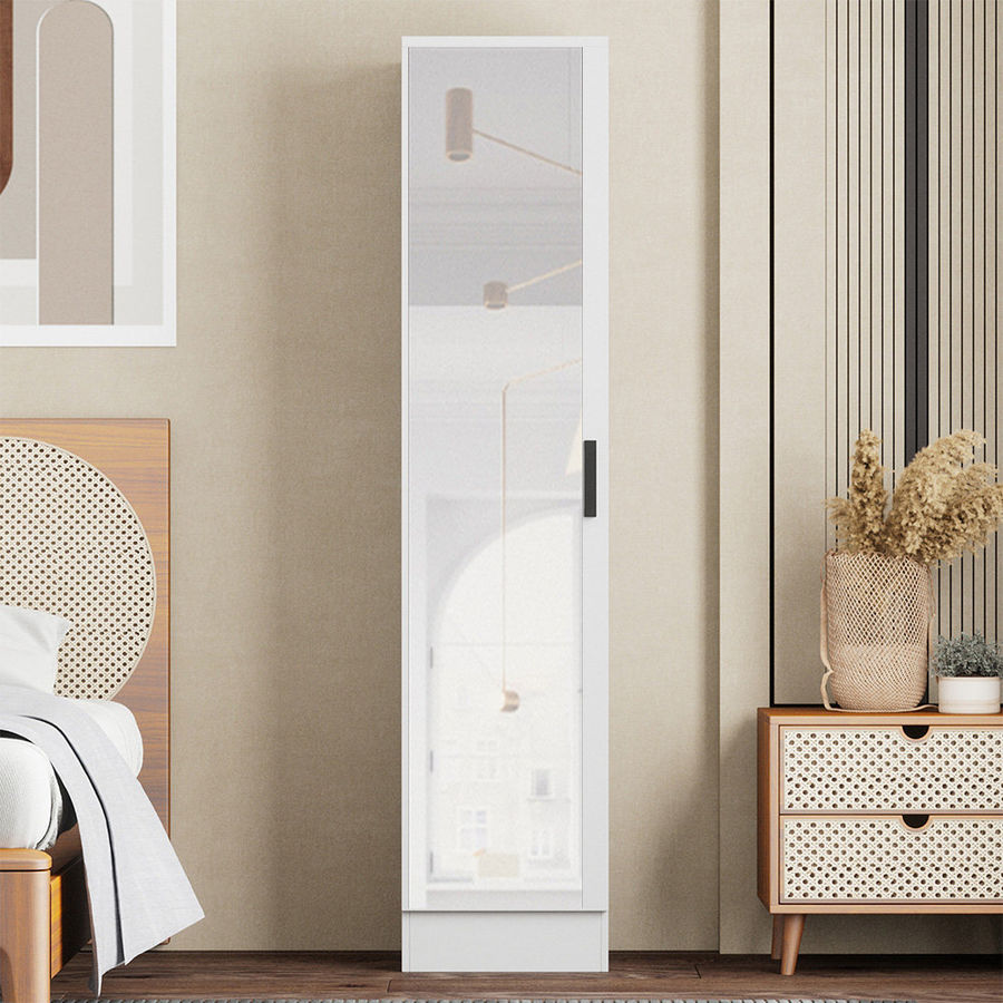Ebern Designs Wardrobe Armoire Closet With Mirror On The Door That Can Open From Either The Left Or Right. | Wayfair added by sallie tyler