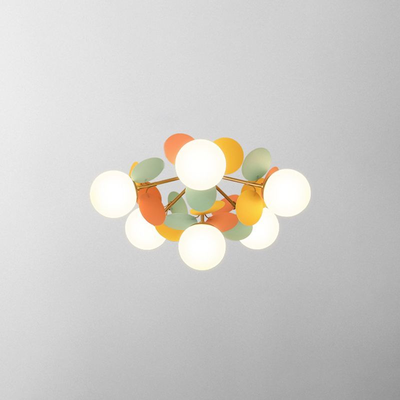                 Best Sellers 1/15 Modern Creative Sputnik Ceiling Light Wrought Iron Indoor Semi Flush Mount with Glass Shade - Multi-Color 110V-120V 6-Light added by KemptNO LLC