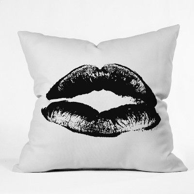 18"x18" Rebecca Allen Levres Throw Pillow Black - Deny Designs added by Mia Guerrero