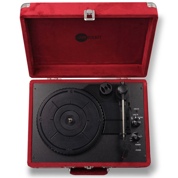 Arkrocket Curiosity Bluetooth Turntable Retro Suitcase 3-Speed Record Player with Built-in Speakers added by Azure Thompson