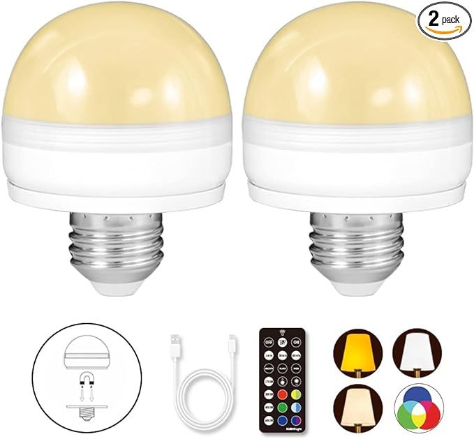  Rechargeable Battery Operated Light Bulb,2Packs,300LM,40W Equivalent,E26 Detachable Charging( added by Michelle Lobel