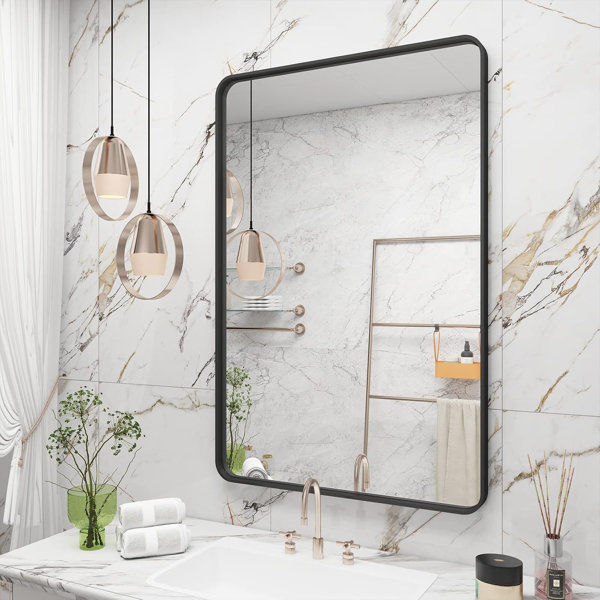 Molly Simple & Modern High-Strength Tempered Glass and Aluminum Alloy Framed French Cleat Mounted Wall Bathroom / Vanity Mirror added by Rachael Igoe