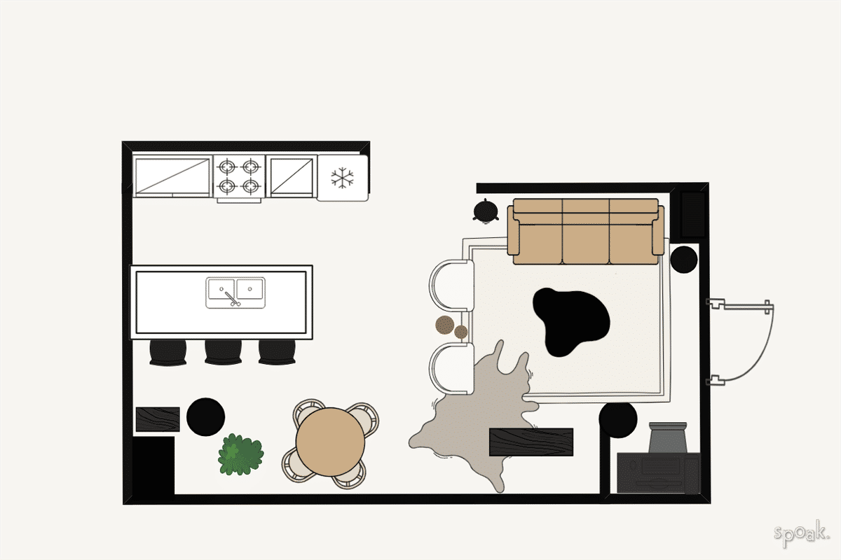 Rectangular kitchen layouts and floor plan ideas., image size:1200x800