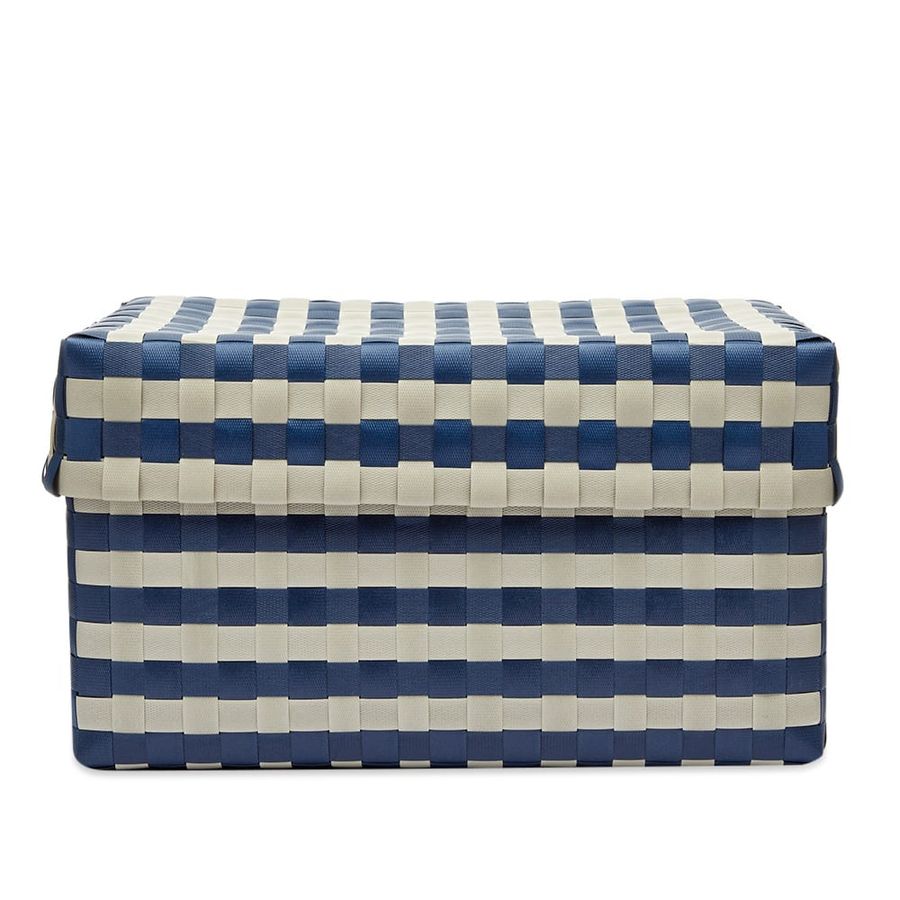 HAY Maxim Stripe Box - Medium Blue & Sand | END. (US) added by Jorie Braunold